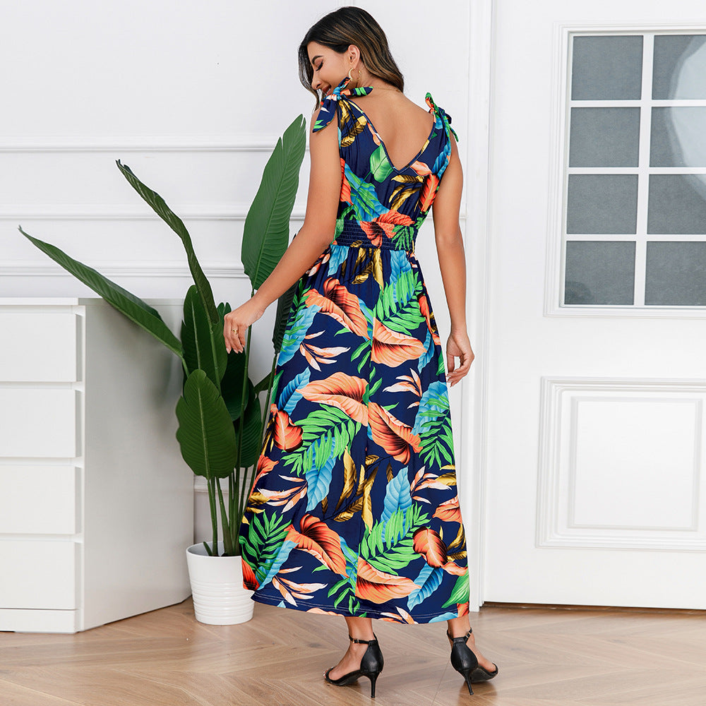 Hawaiian Beach Dress Summer Print Long Skirt Women's Dress