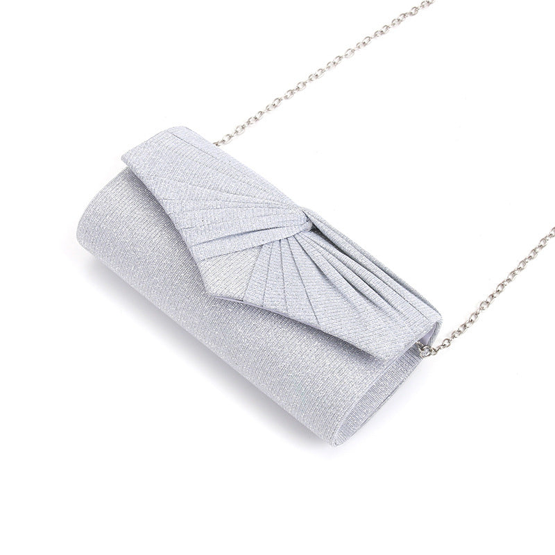 Pleated lace women's bag, solid color Clutch handbag