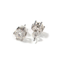 Hip-hop 925 silver moissanite six-prong earrings