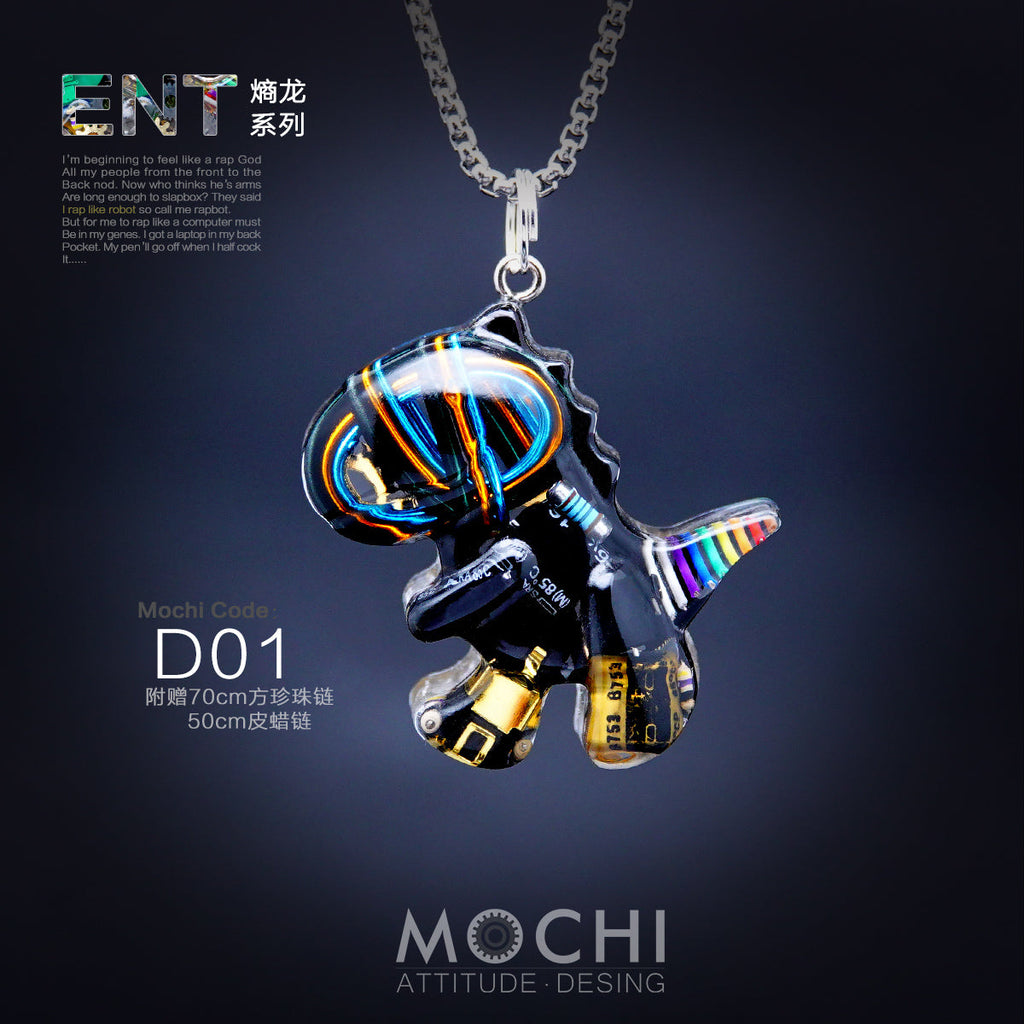 Original Cyberpunk Little Dinosaur Delicate High Design Couple Necklace