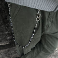 Black smudged dark style pure handmade design trouser chain