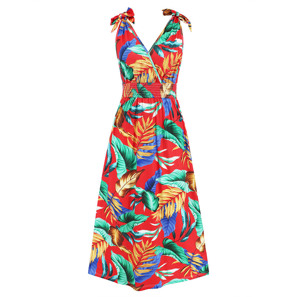 Hawaiian Beach Dress Summer Print Long Skirt Women's Dress