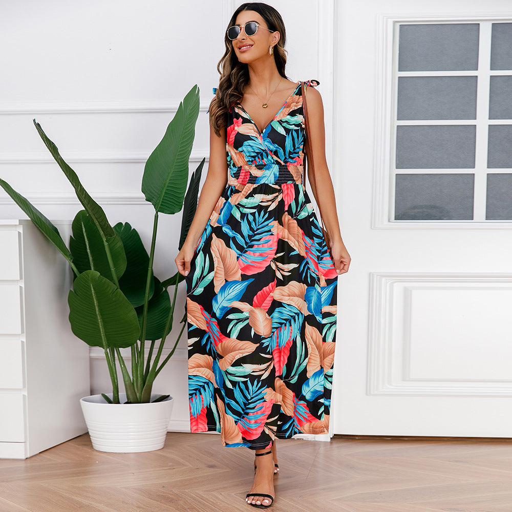 Hawaiian Beach Dress Summer Print Long Skirt Women's Dress