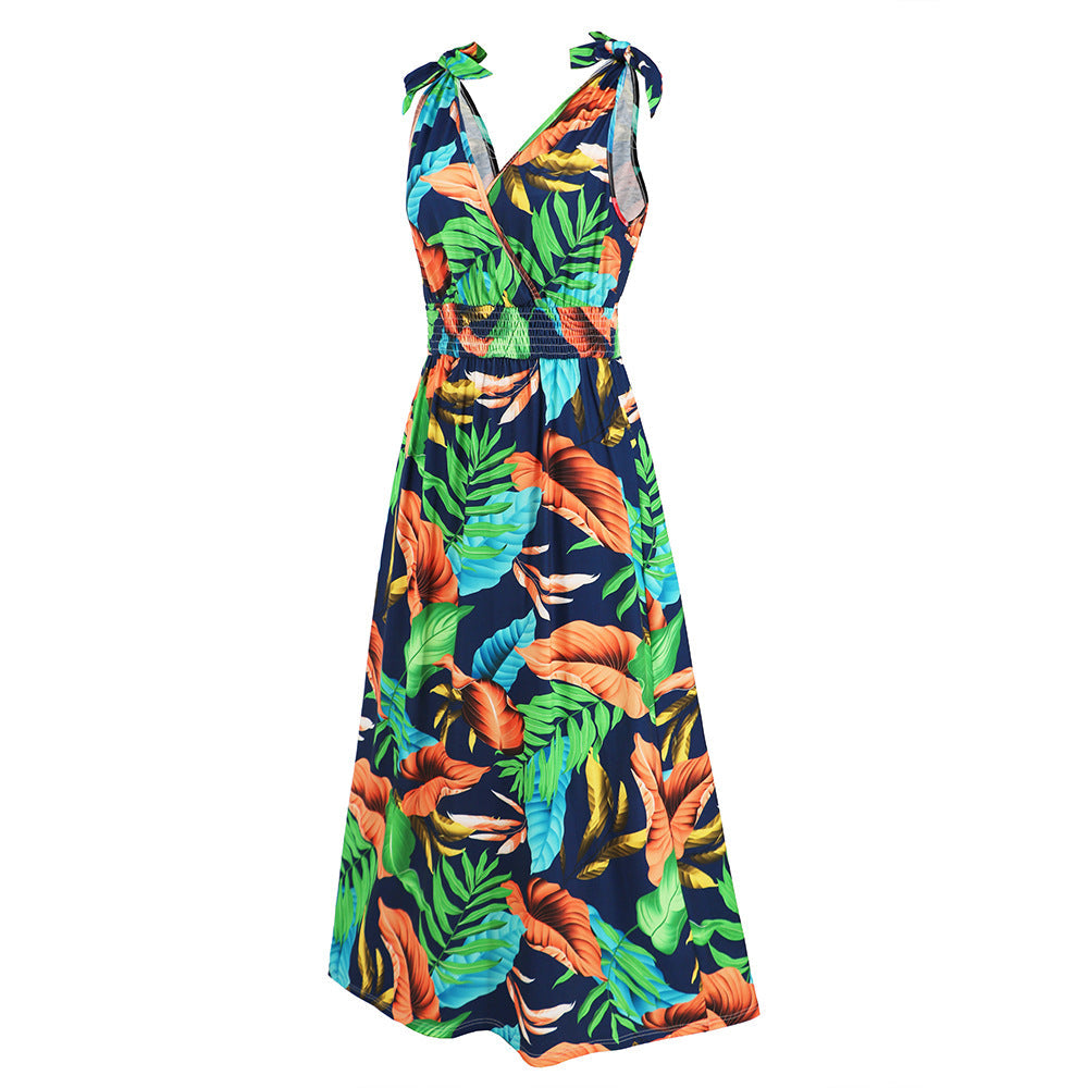 Hawaiian Beach Dress Summer Print Long Skirt Women's Dress