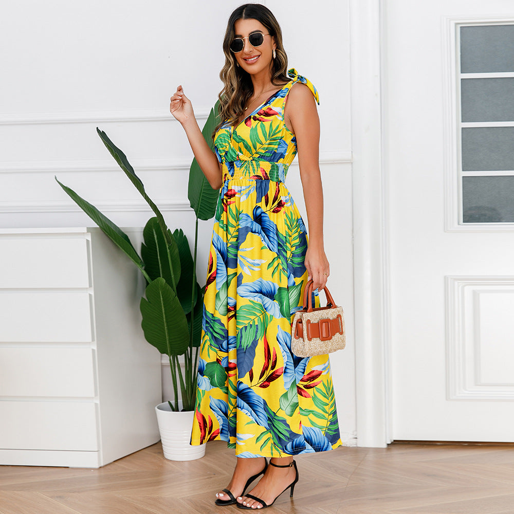 Hawaiian Beach Dress Summer Print Long Skirt Women's Dress