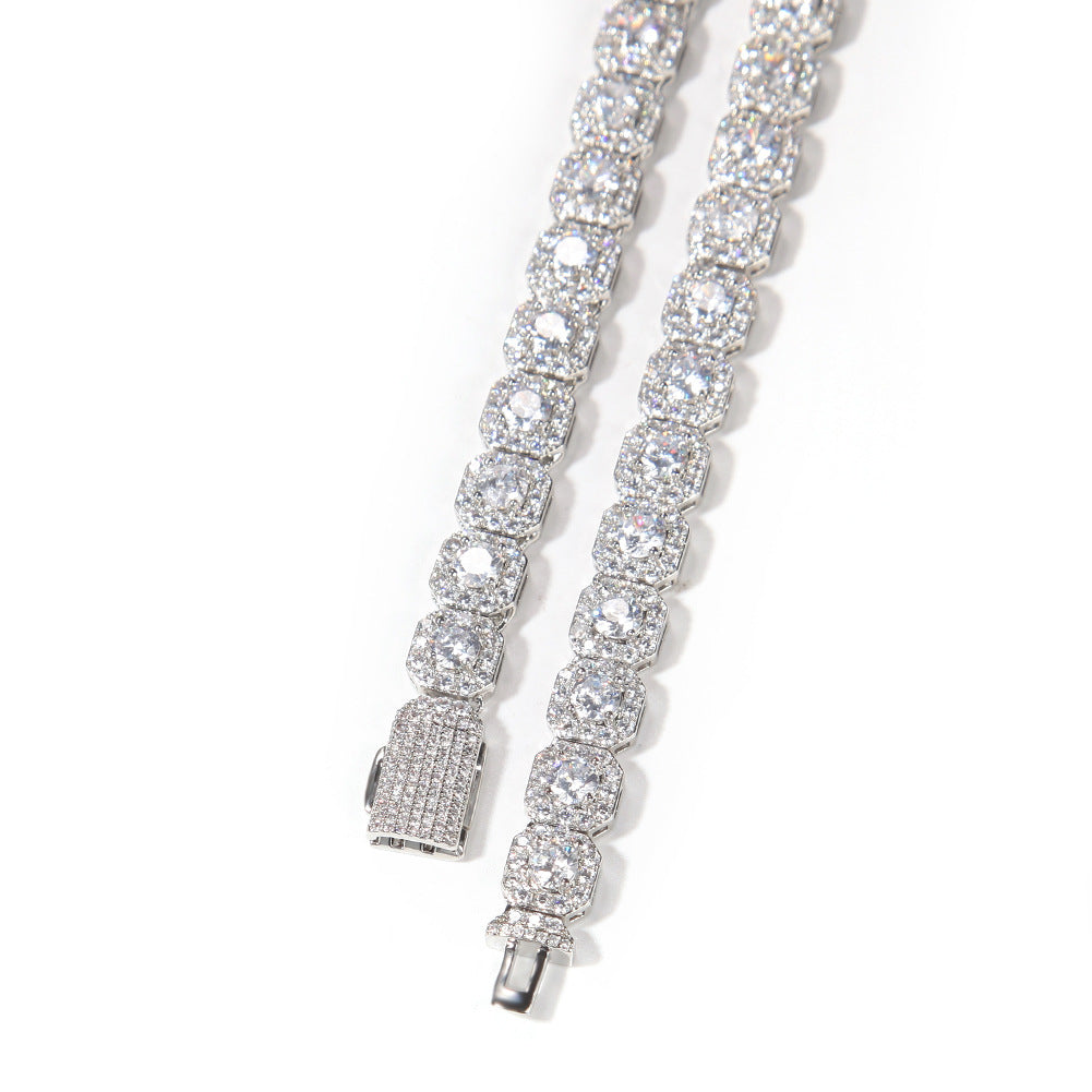 Hip-hop 9mm zircon-encrusted rock candy bracelet