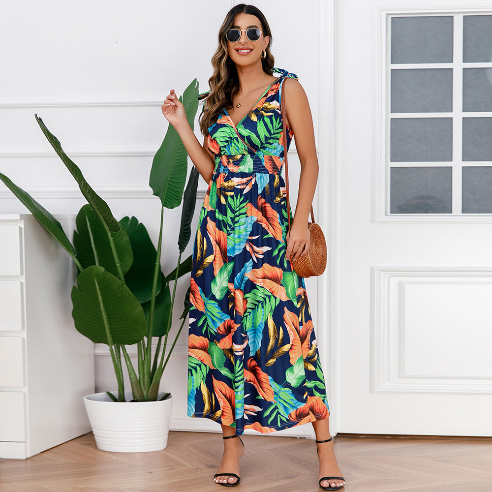 Hawaiian Beach Dress Summer Print Long Skirt Women's Dress