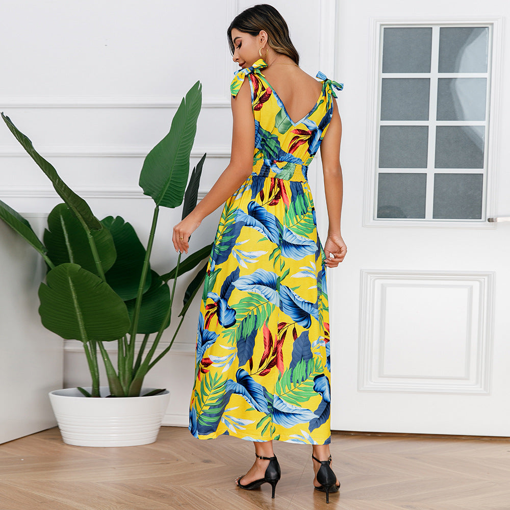 Hawaiian Beach Dress Summer Print Long Skirt Women's Dress