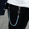 red and blue cat's eye stone chain