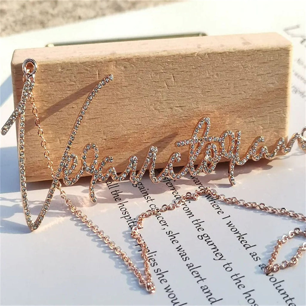 Handwritten signature personalized nameplate necklace