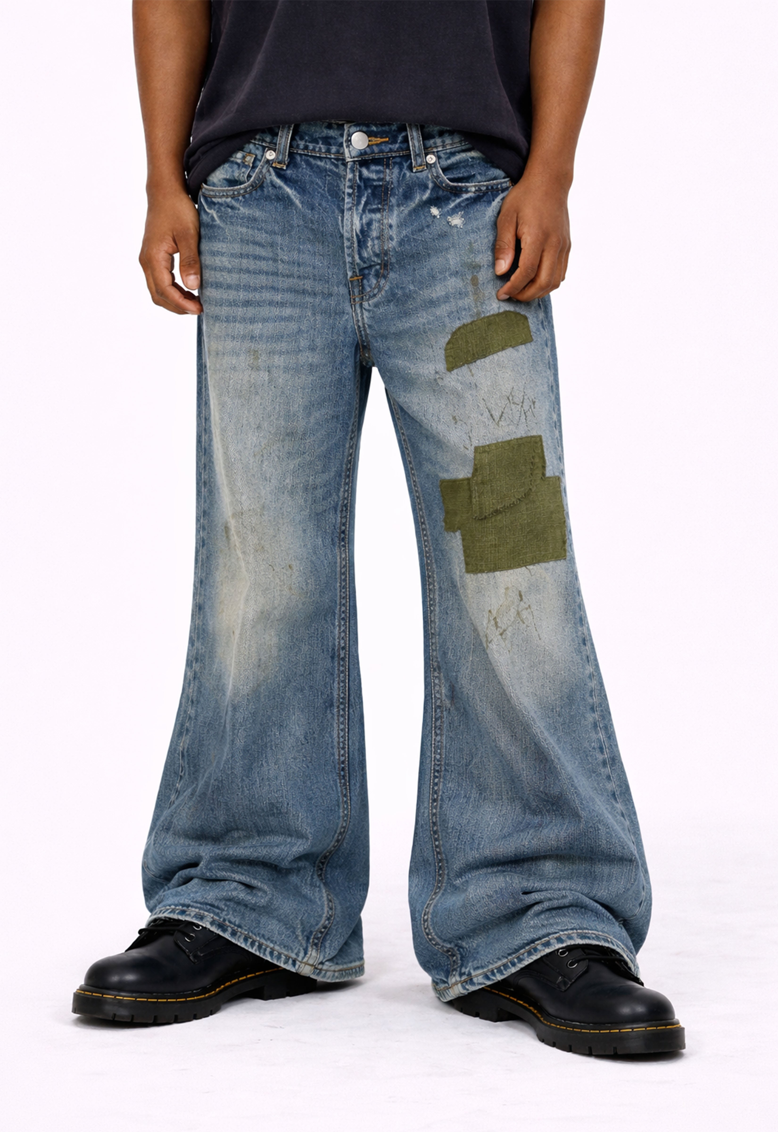 MUD PATCHWORK FLARE DENIM