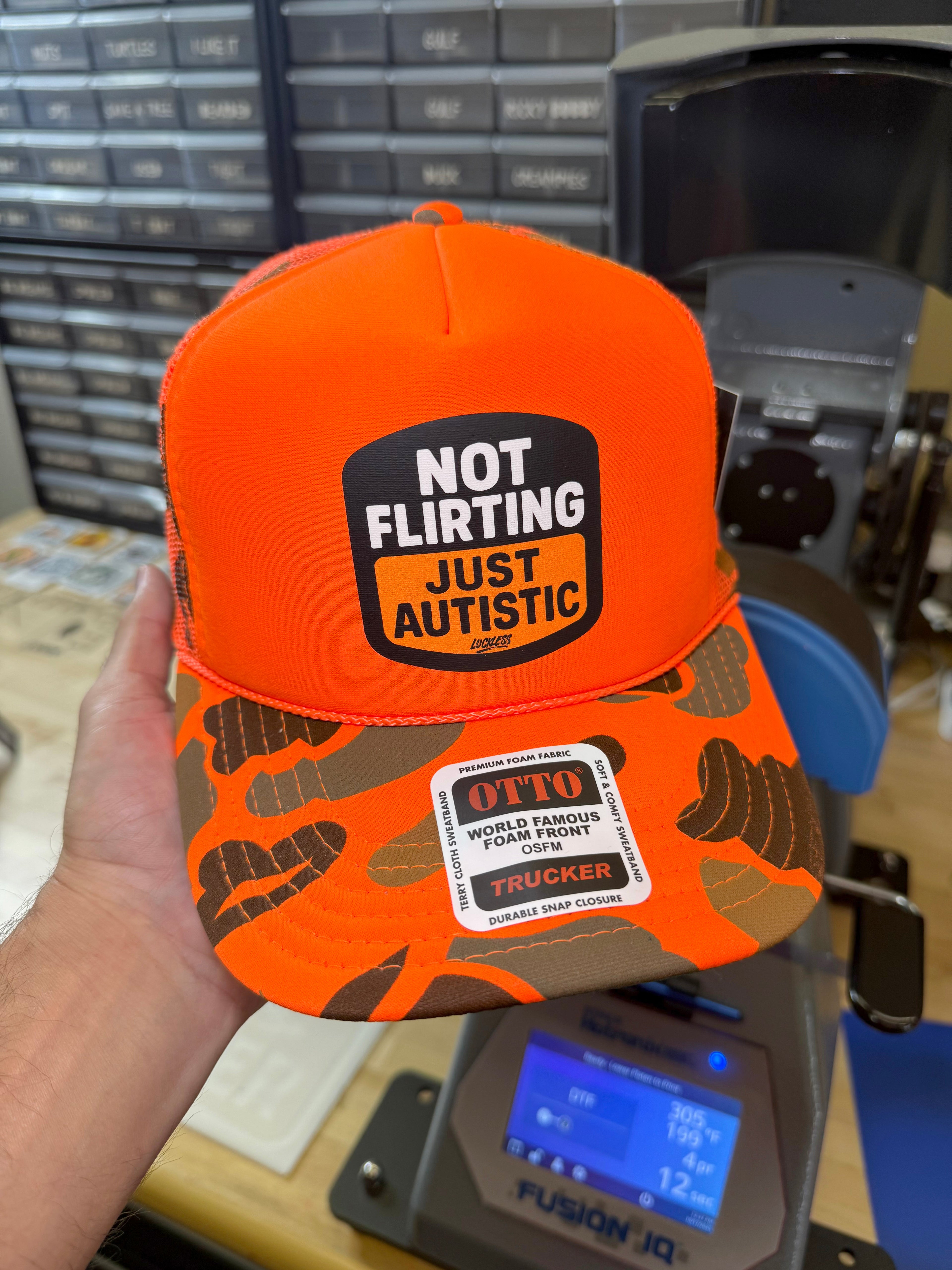 Not Flirting Just Autistic Trucker Hat