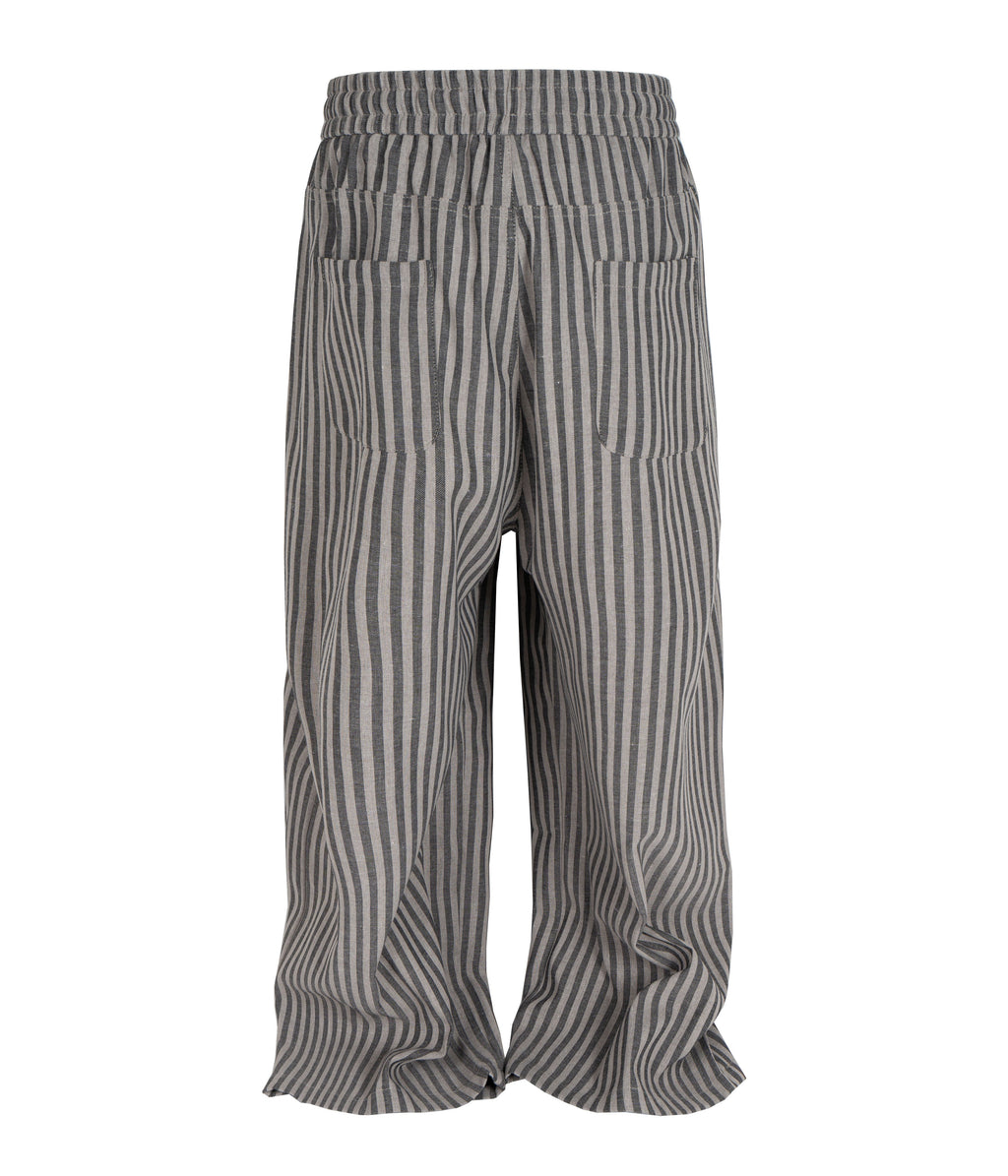 GREY STRIPED LOUNGE PANTS