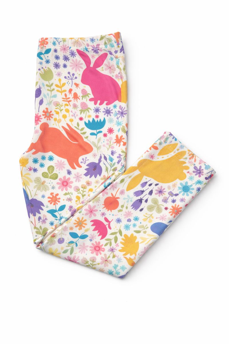 Pastel Floral Bunnies Leggings