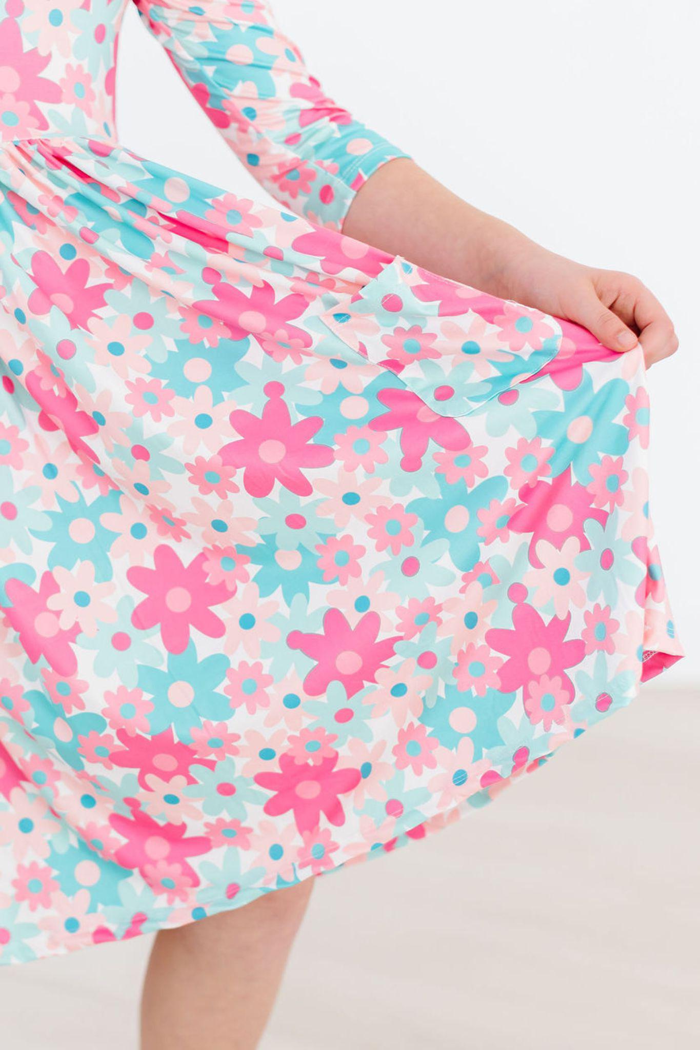 SALE Petal Perfection 3/4 Sleeve Pocket Twirl Dress
