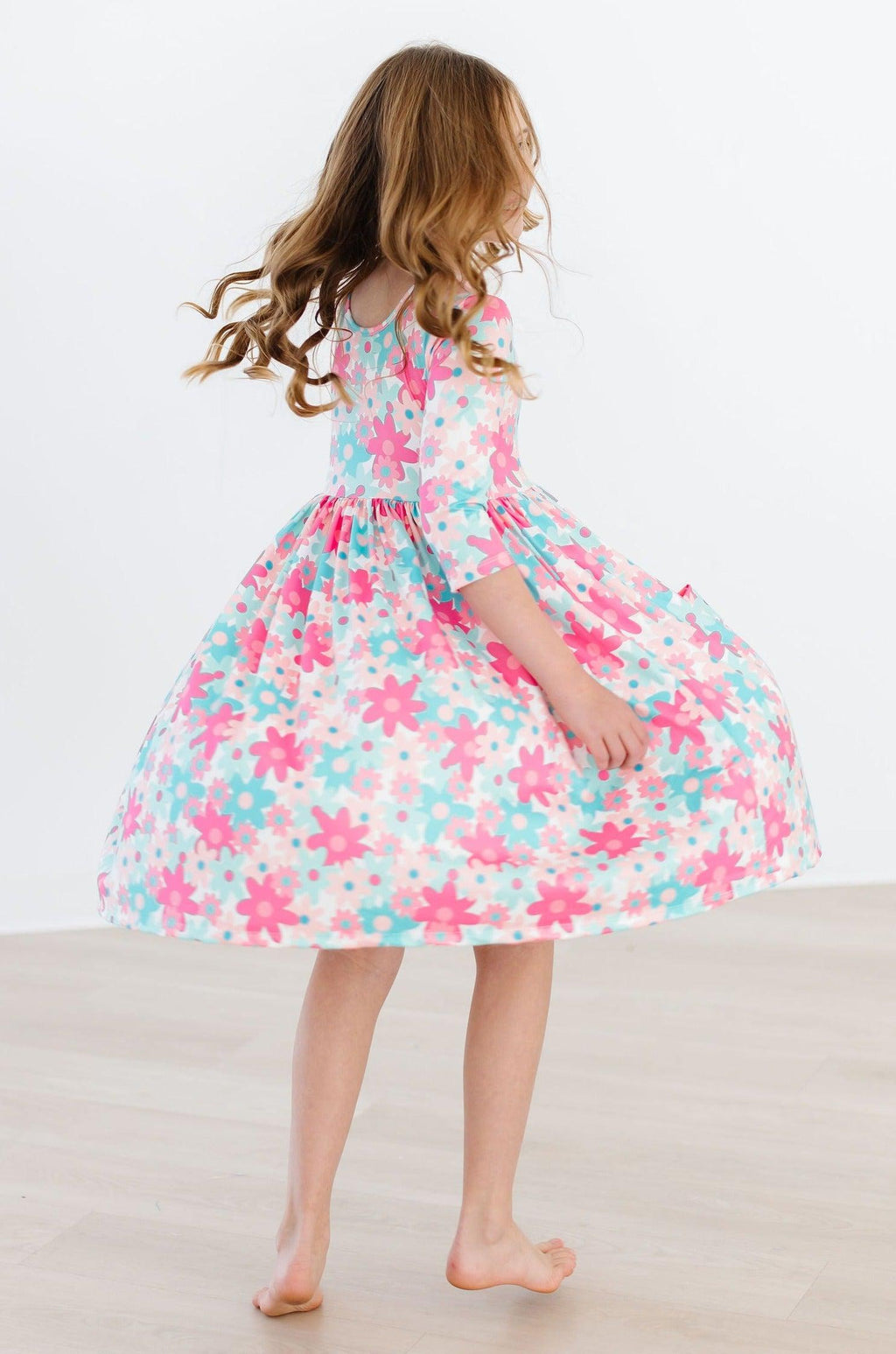 SALE Petal Perfection 3/4 Sleeve Pocket Twirl Dress