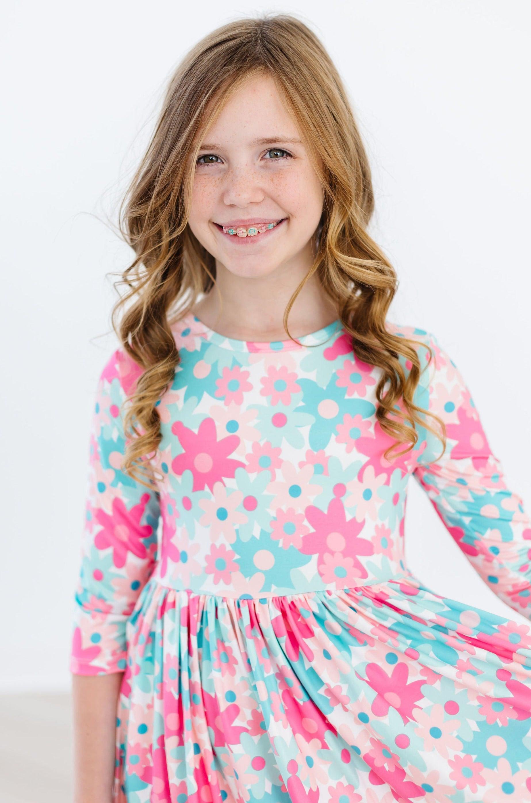 SALE Petal Perfection 3/4 Sleeve Pocket Twirl Dress
