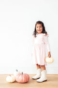 Petal Pink L/S Ruffle Twirl Dress