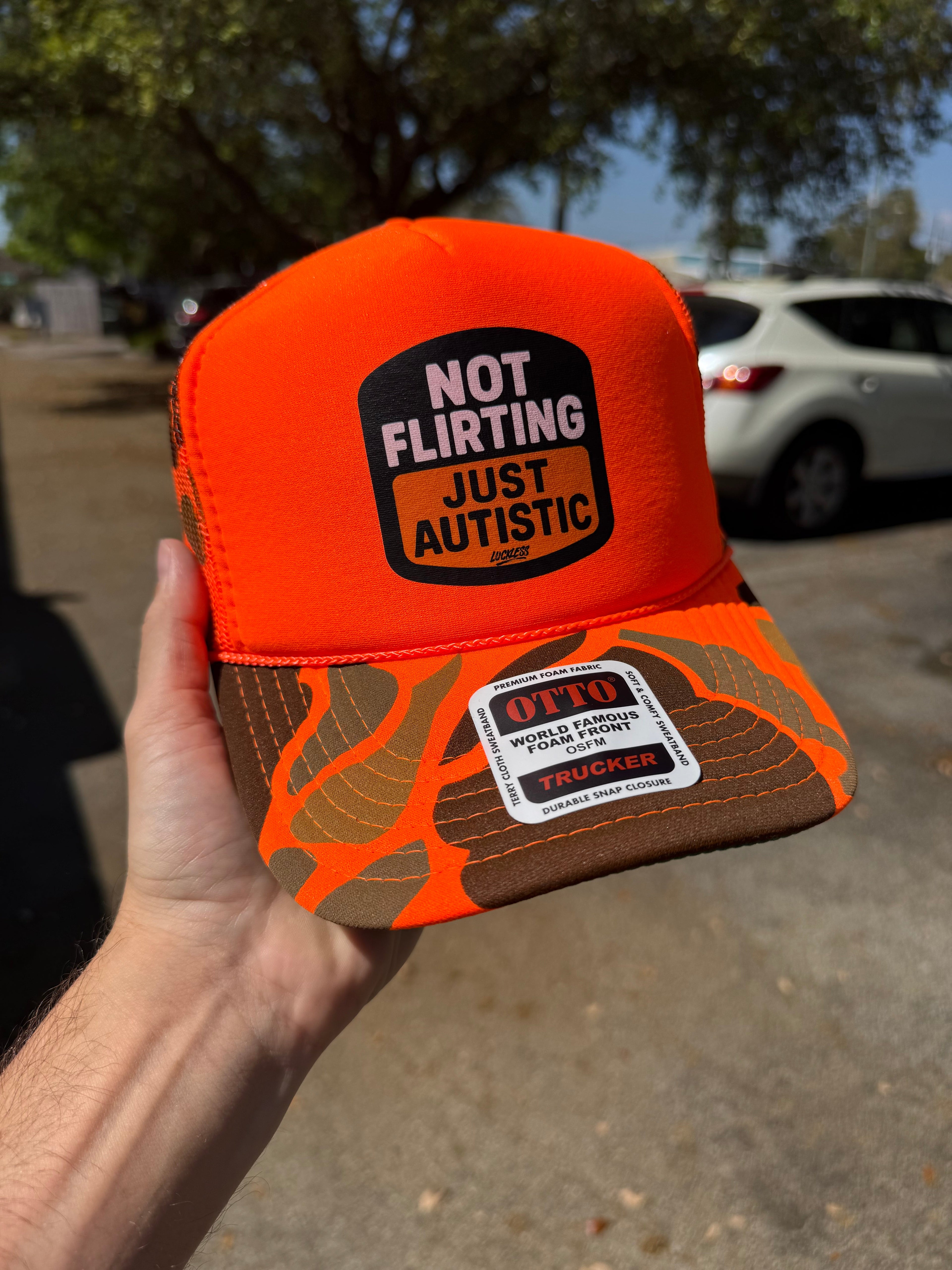 Not Flirting Just Autistic Trucker Hat