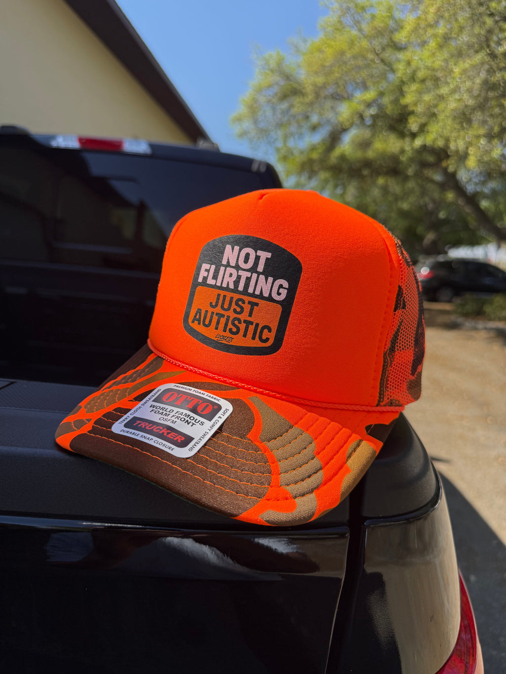 Not Flirting Just Autistic Trucker Hat