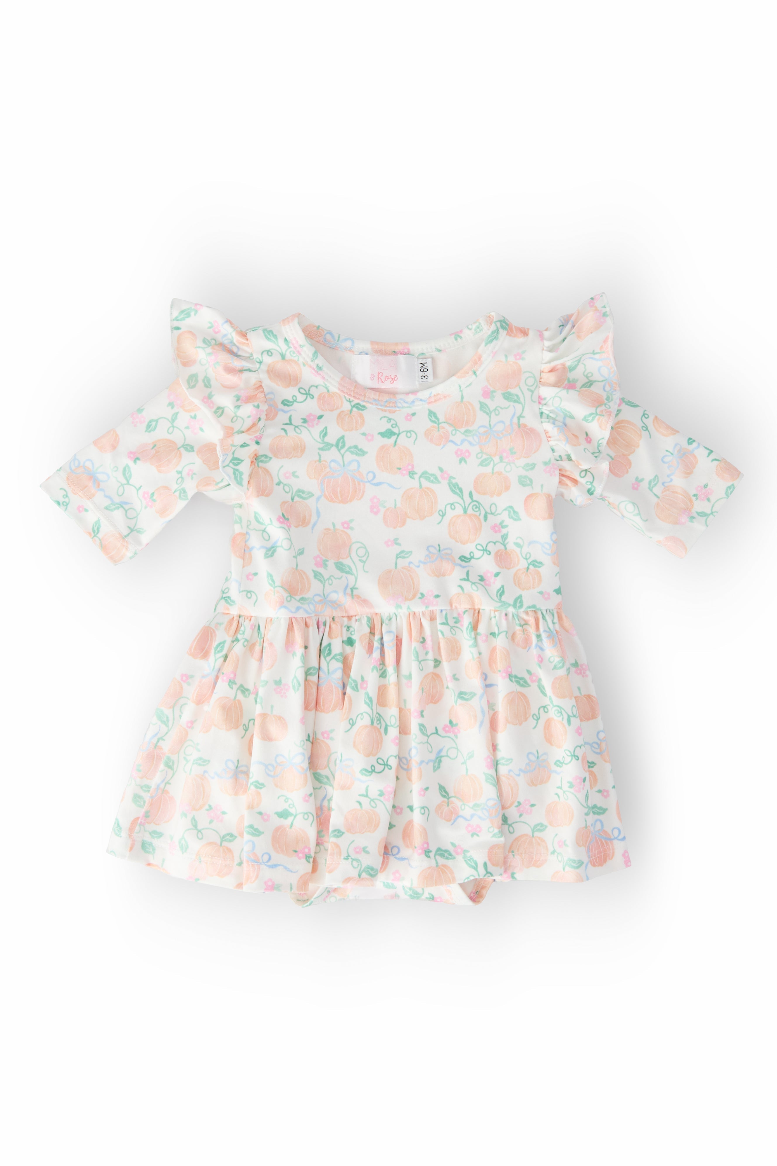 Pretty Pumpkins Twirl Flutter Bodysuit