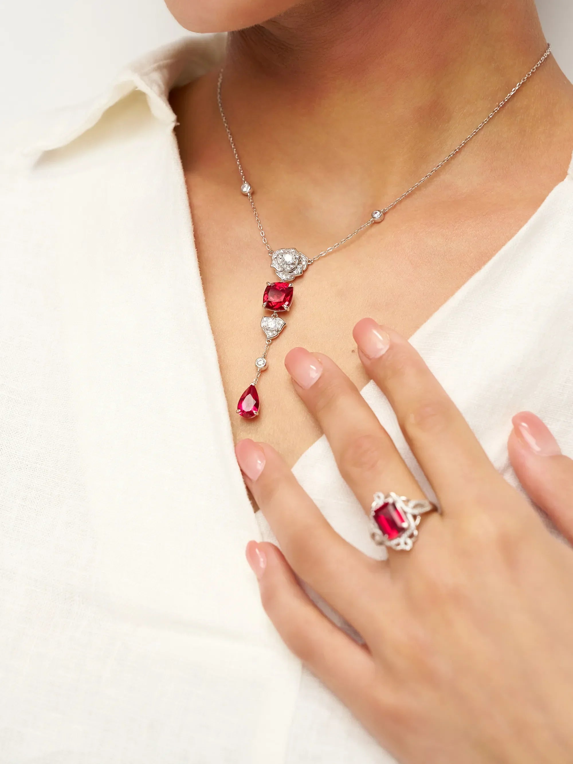 Exquisite Ruby Necklace - Ruby Veil