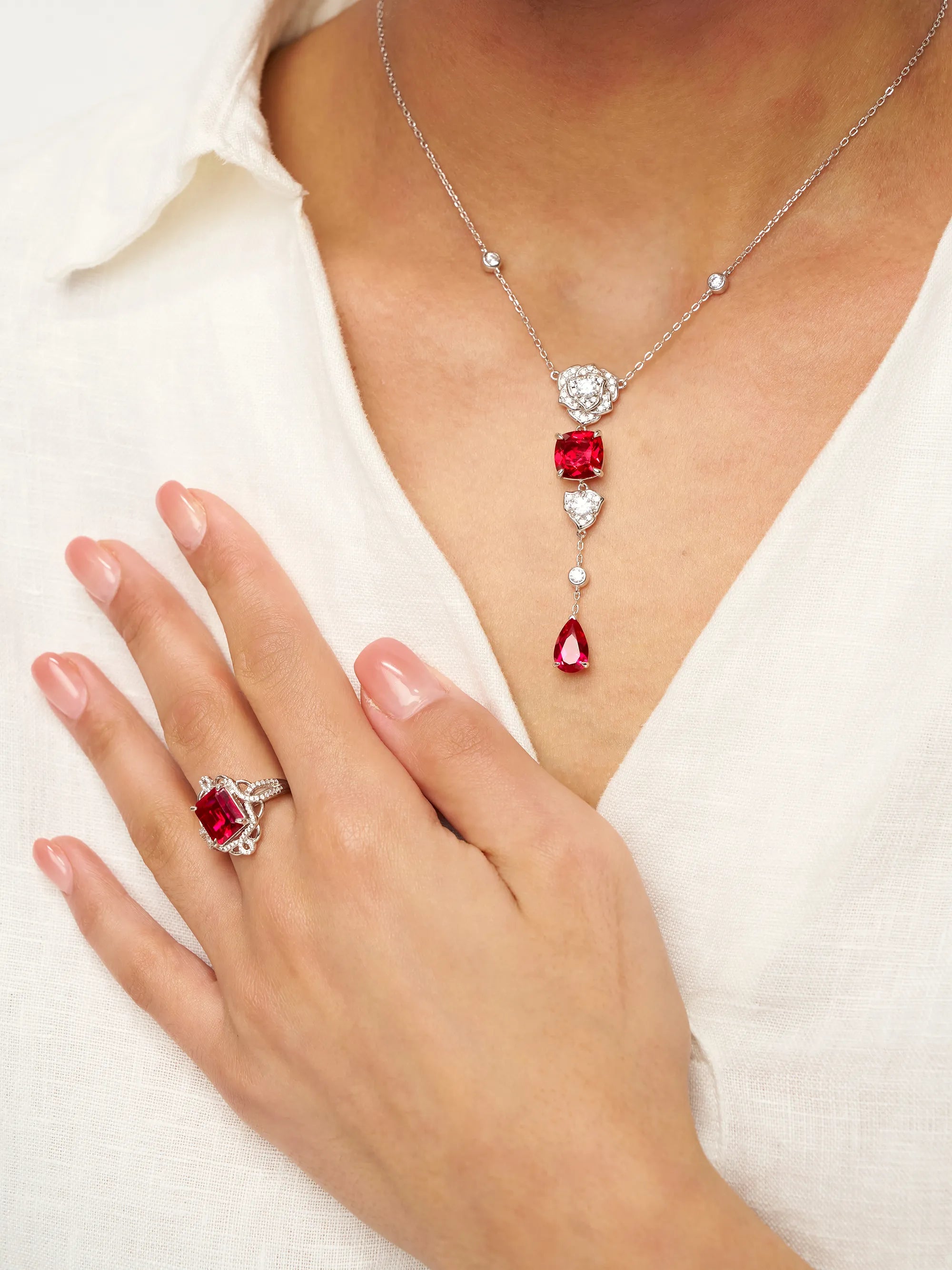Exquisite Ruby Necklace - Ruby Veil