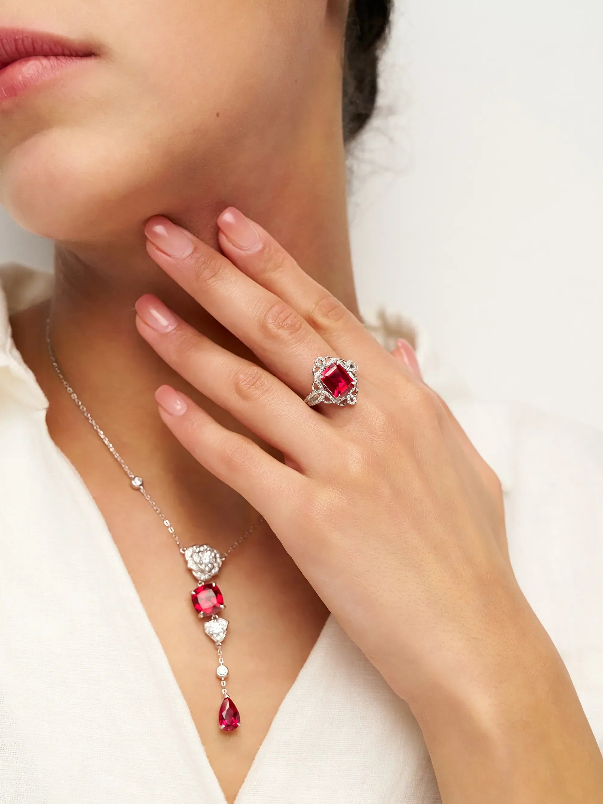 Exquisite Ruby Necklace - Ruby Veil
