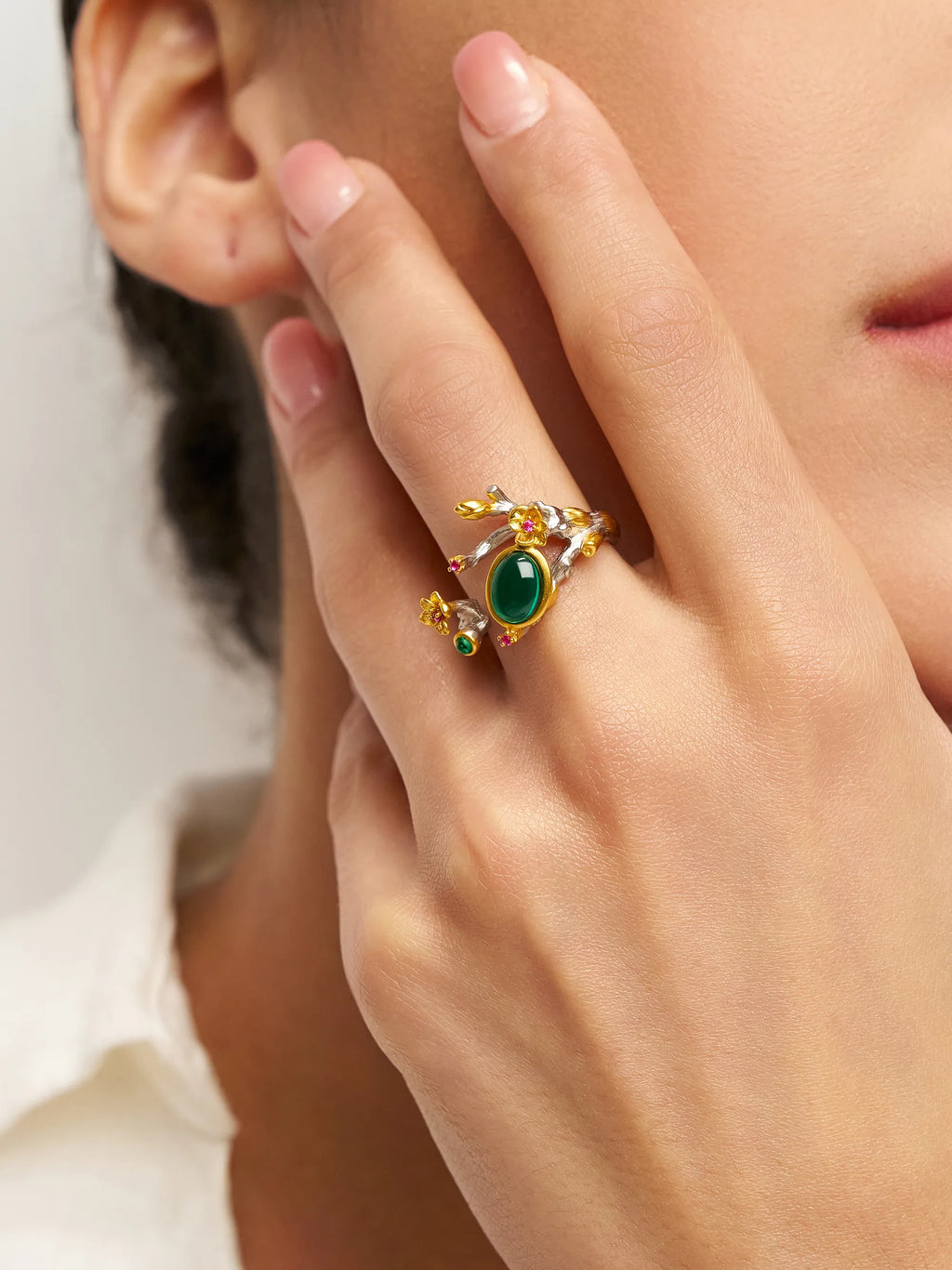 Exquisite Emerald Ring - Enchanted Branch