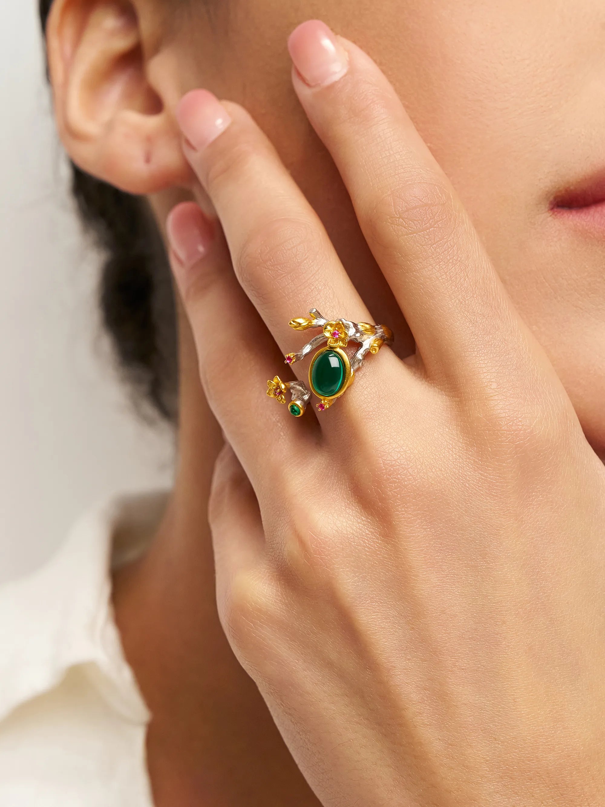 Exquisite Emerald Ring - Enchanted Branch