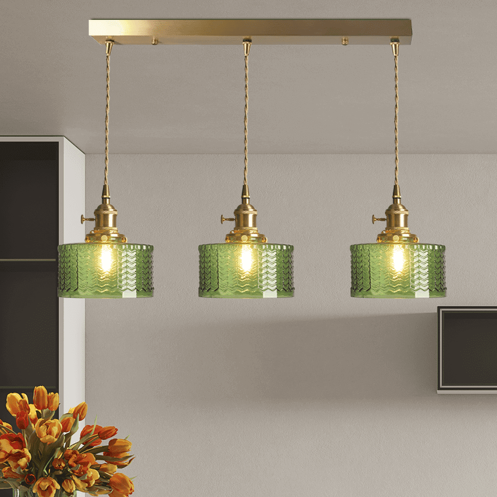 Retro Cylinder Glass Pendant Light