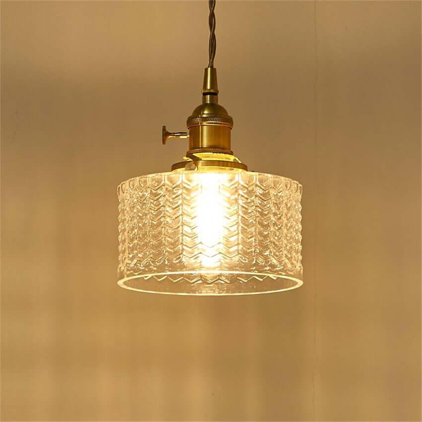 Retro Cylinder Glass Pendant Light