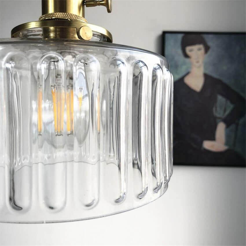Retro Cylinder Glass Pendant Light