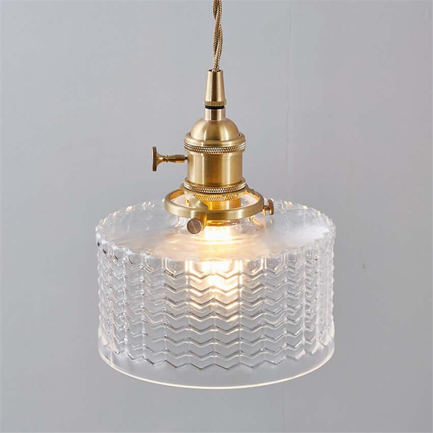 Retro Cylinder Glass Pendant Light