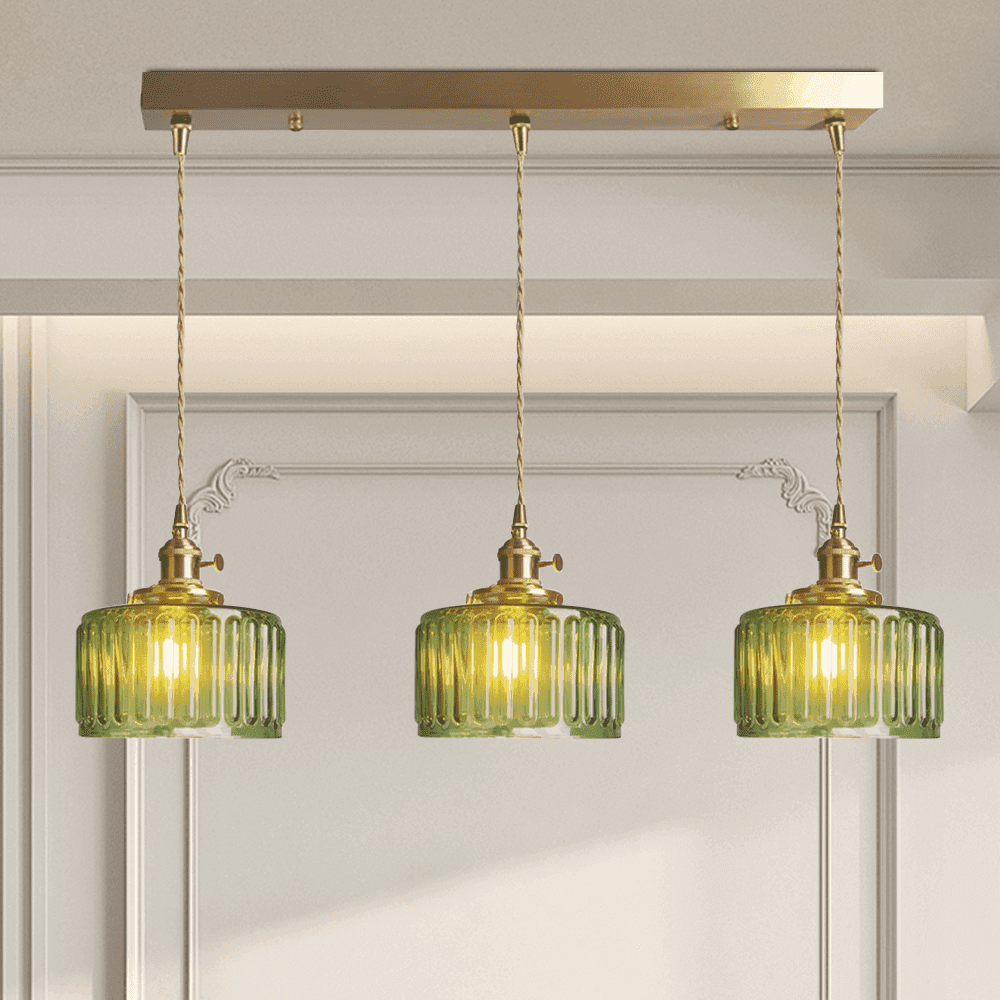 Retro Cylinder Glass Pendant Light