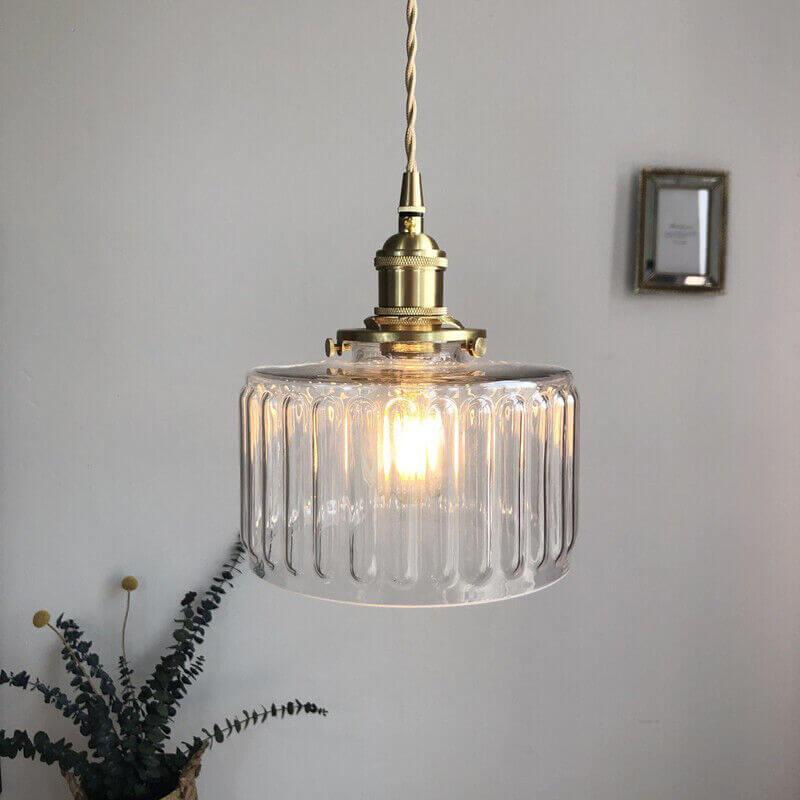 Retro Cylinder Glass Pendant Light