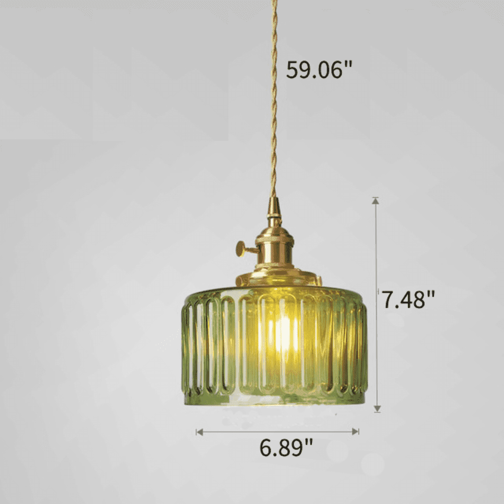 Retro Cylinder Glass Pendant Light