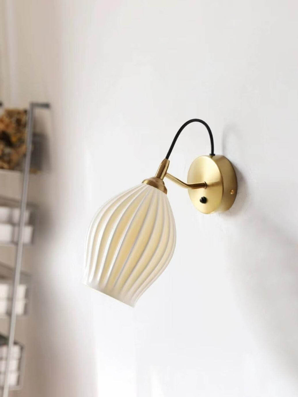 Ceramic Ribbed Wall Light