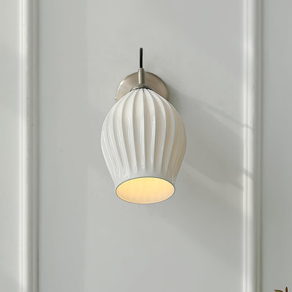 Ceramic Ribbed Wall Light