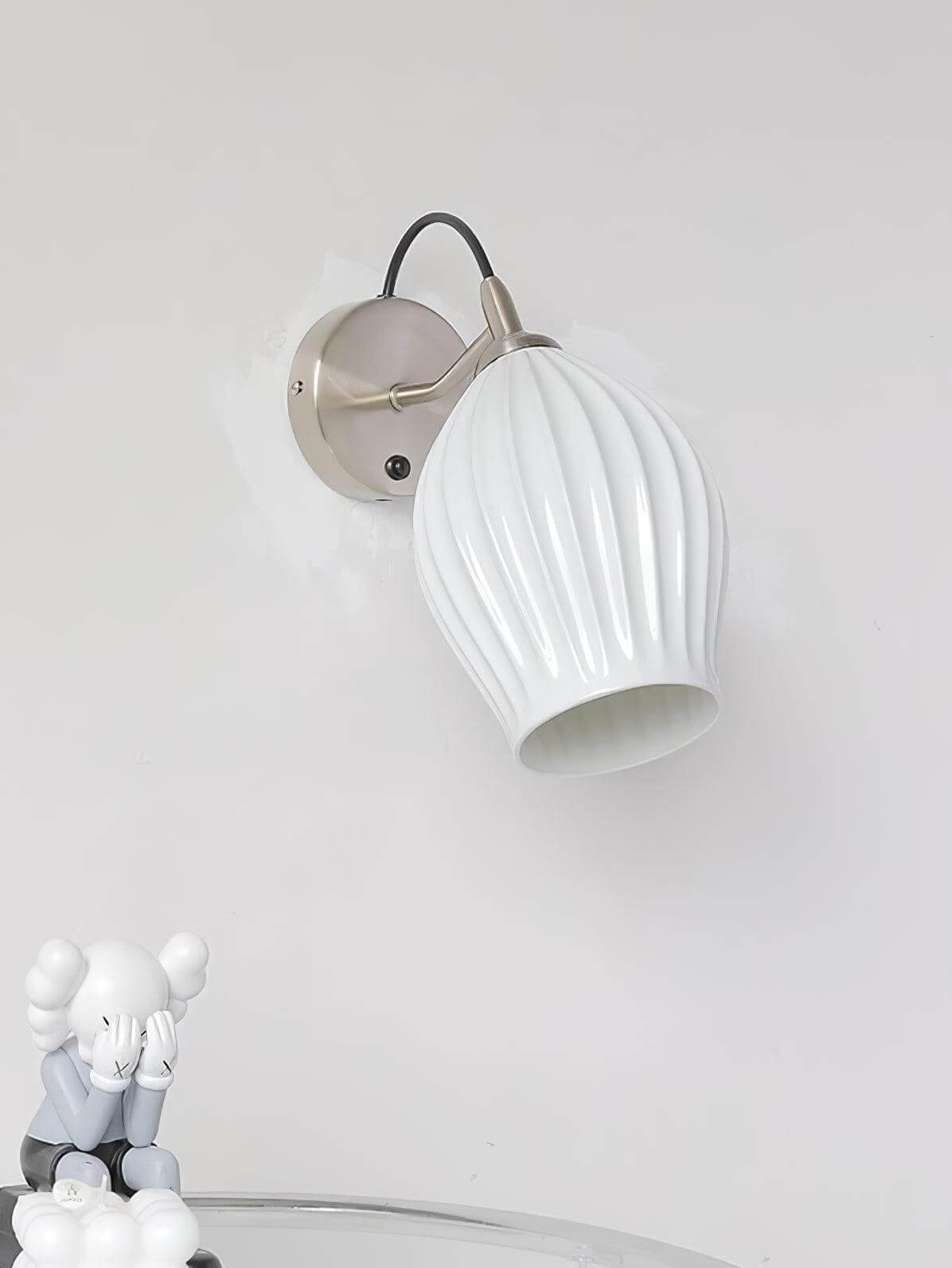 Ceramic Ribbed Wall Light