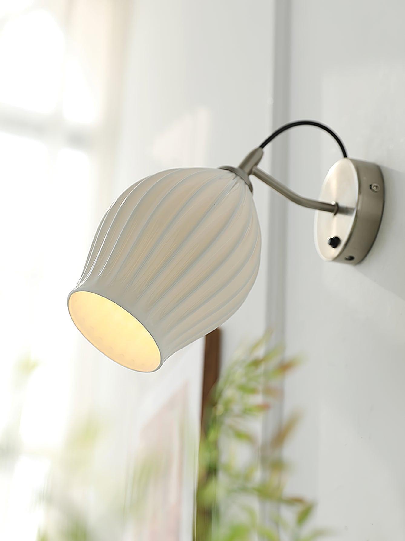 Ceramic Ribbed Wall Light