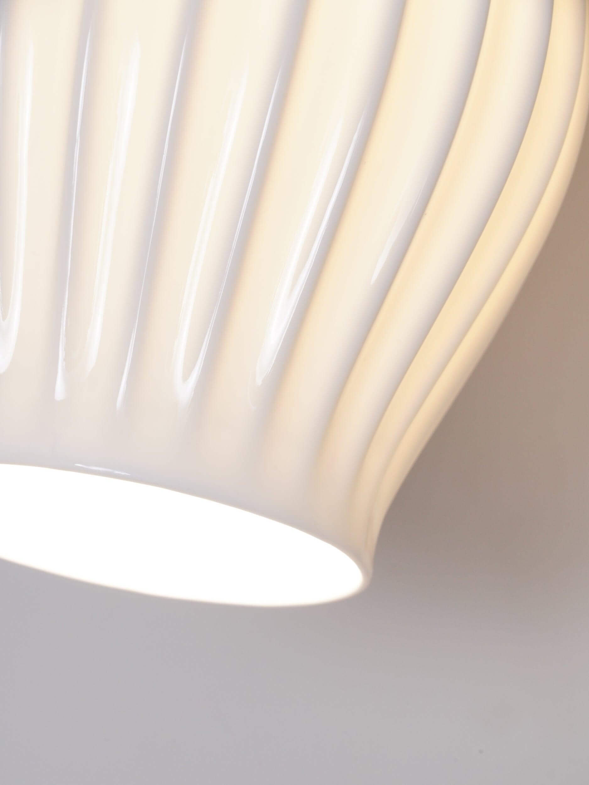 Ceramic Ribbed Wall Light