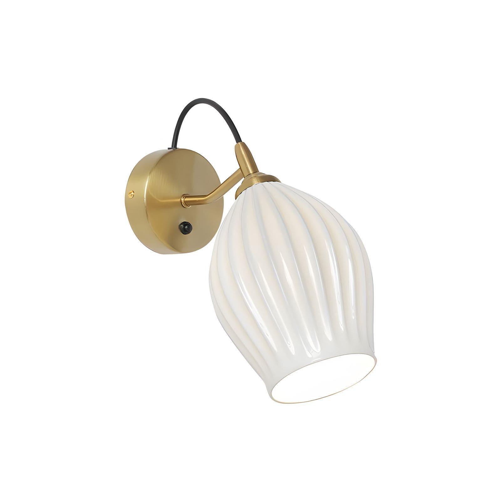 Ceramic Ribbed Wall Light