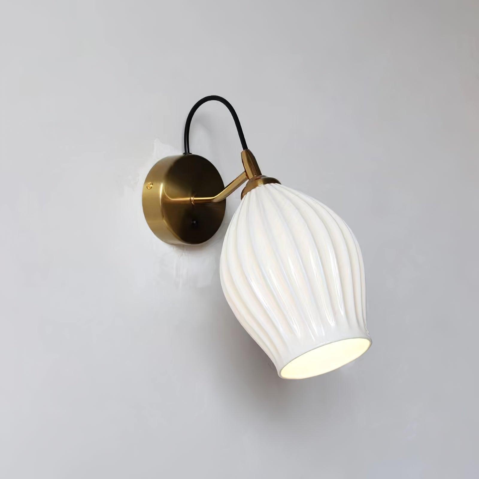 Ceramic Ribbed Wall Light