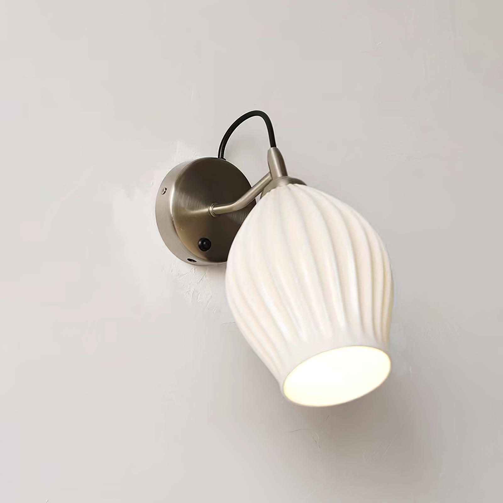 Ceramic Ribbed Wall Light