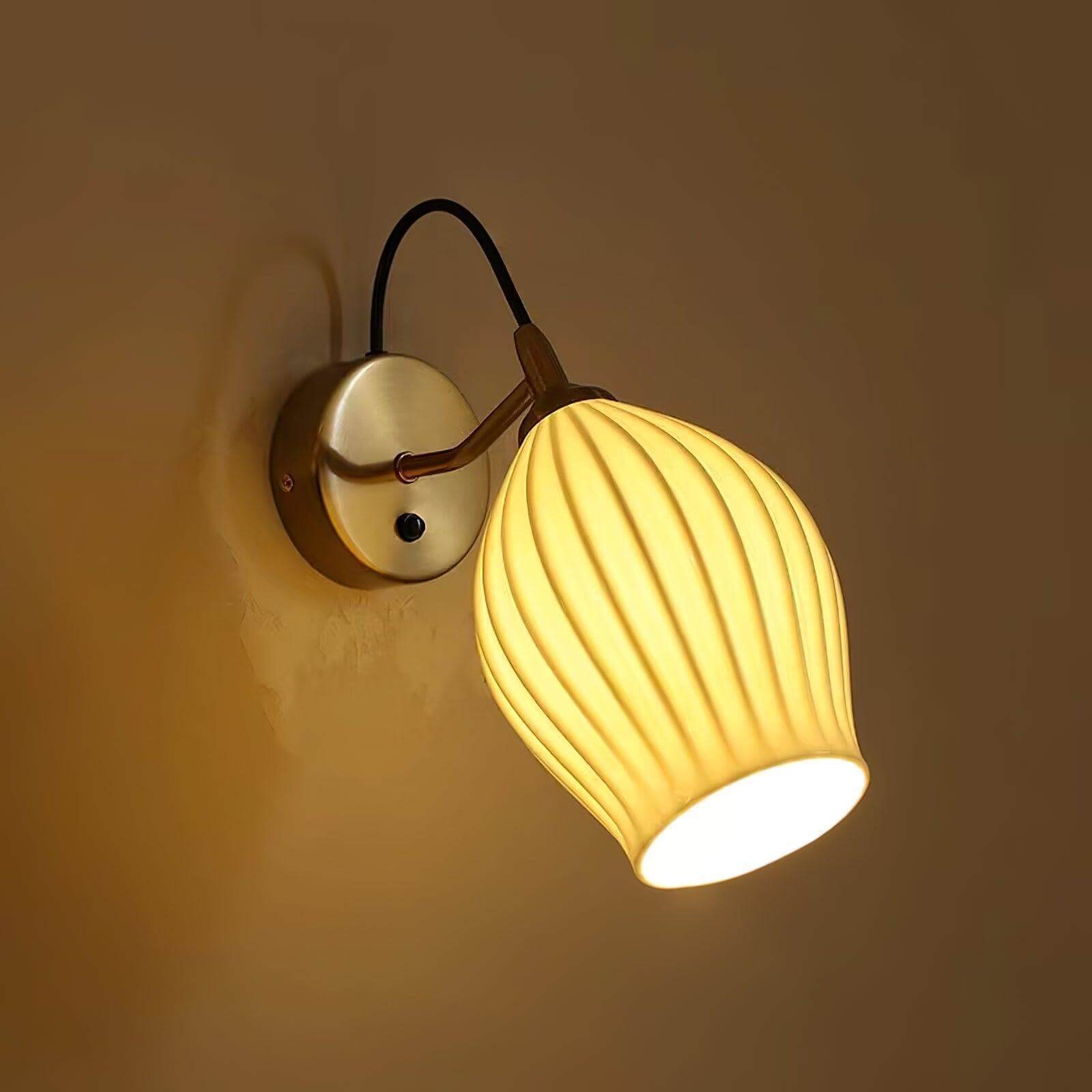 Ceramic Ribbed Wall Light