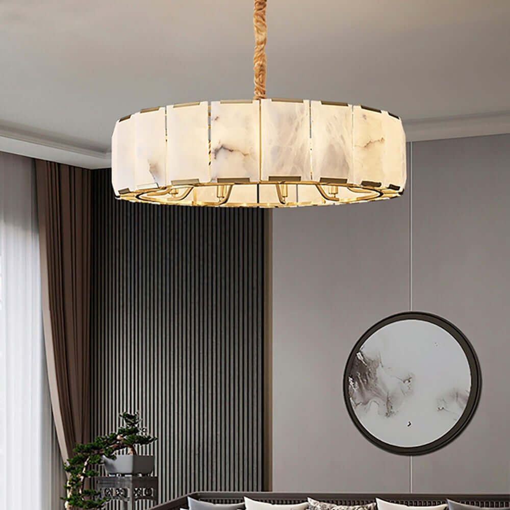 Round Alabaster Chandelier