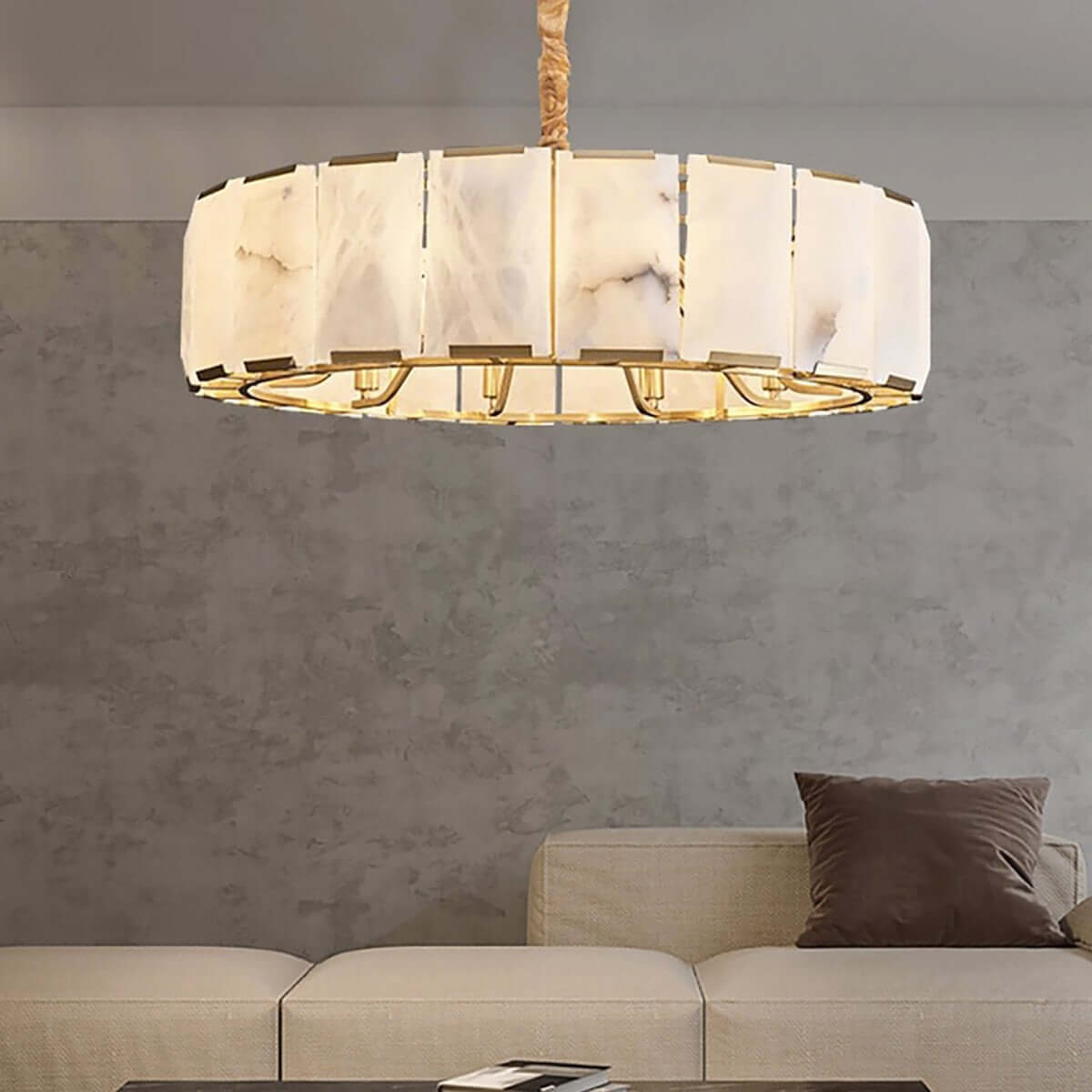 Round Alabaster Chandelier
