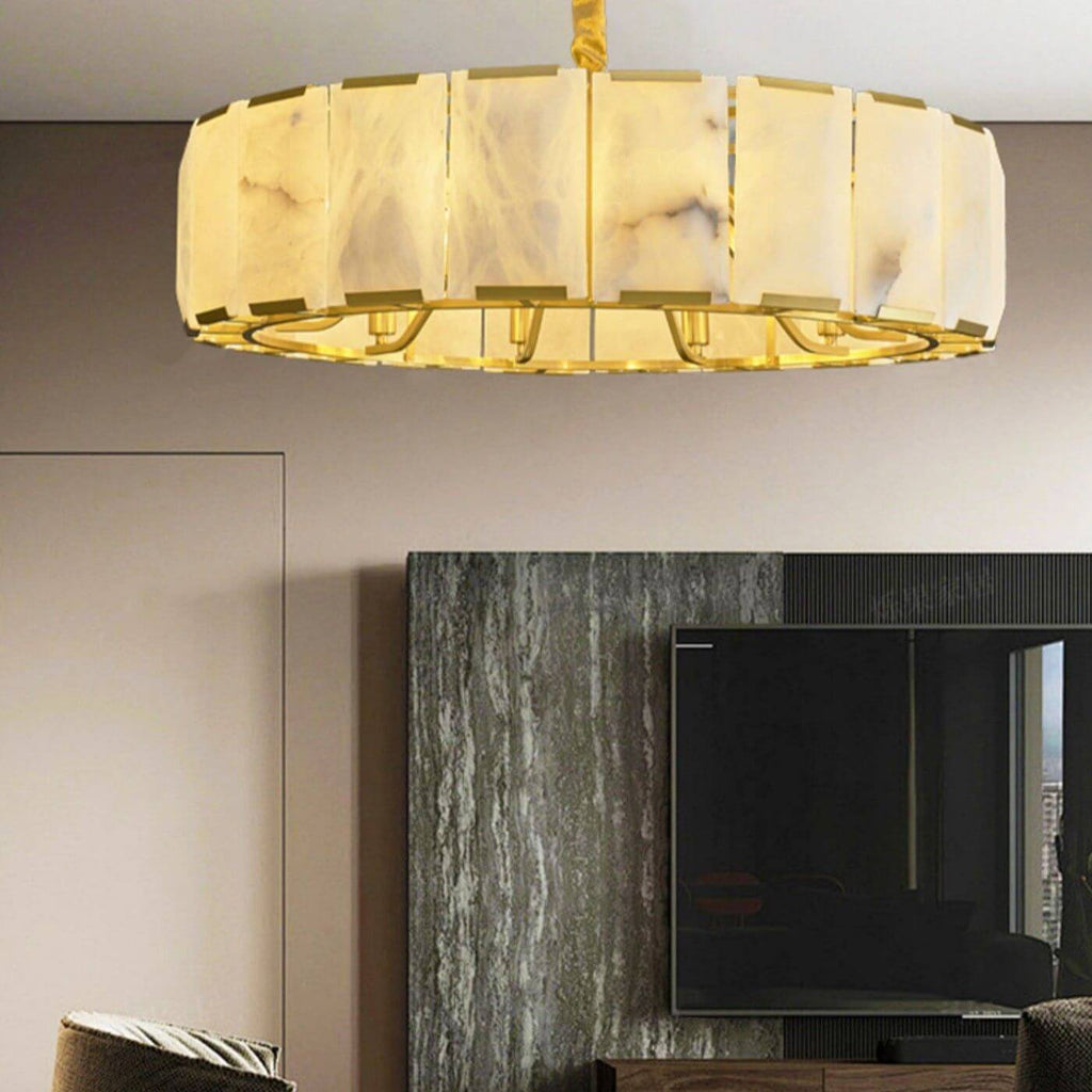 Round Alabaster Chandelier