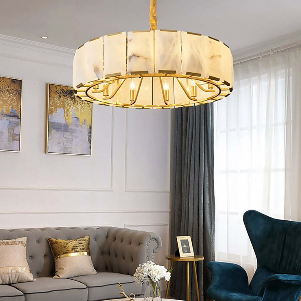 Round Alabaster Chandelier